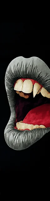 Free vampire bookmark featuring a vampire mouth